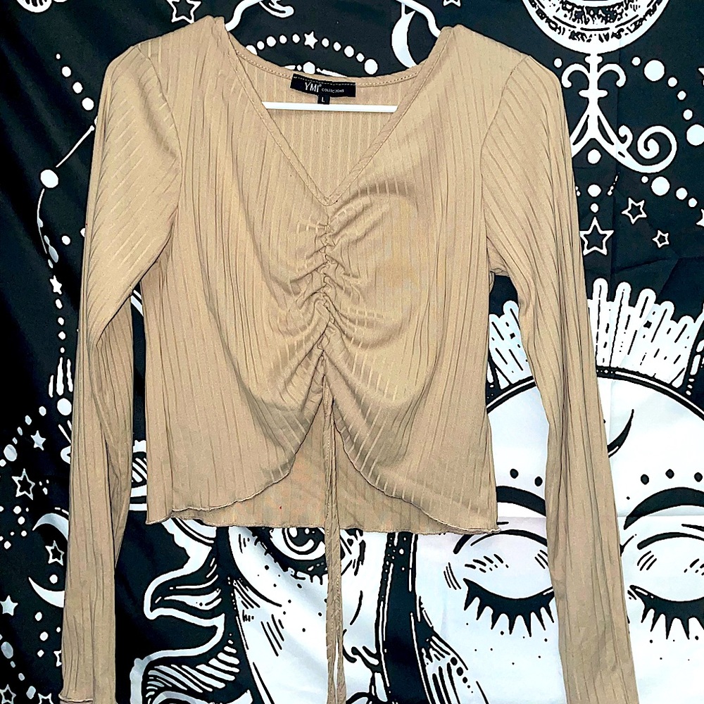 YMI Collections Large Long Sleeved Beige Shirt